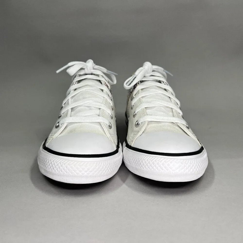 Converse Girl's Rainbow Dot Madison‎ White Canvas Low Sneakers